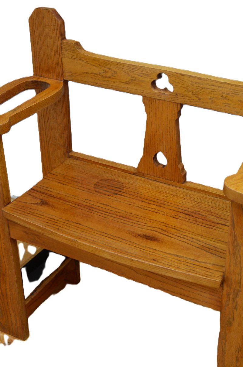 Arts And Crafts Hall Bench In Oak - Image 4